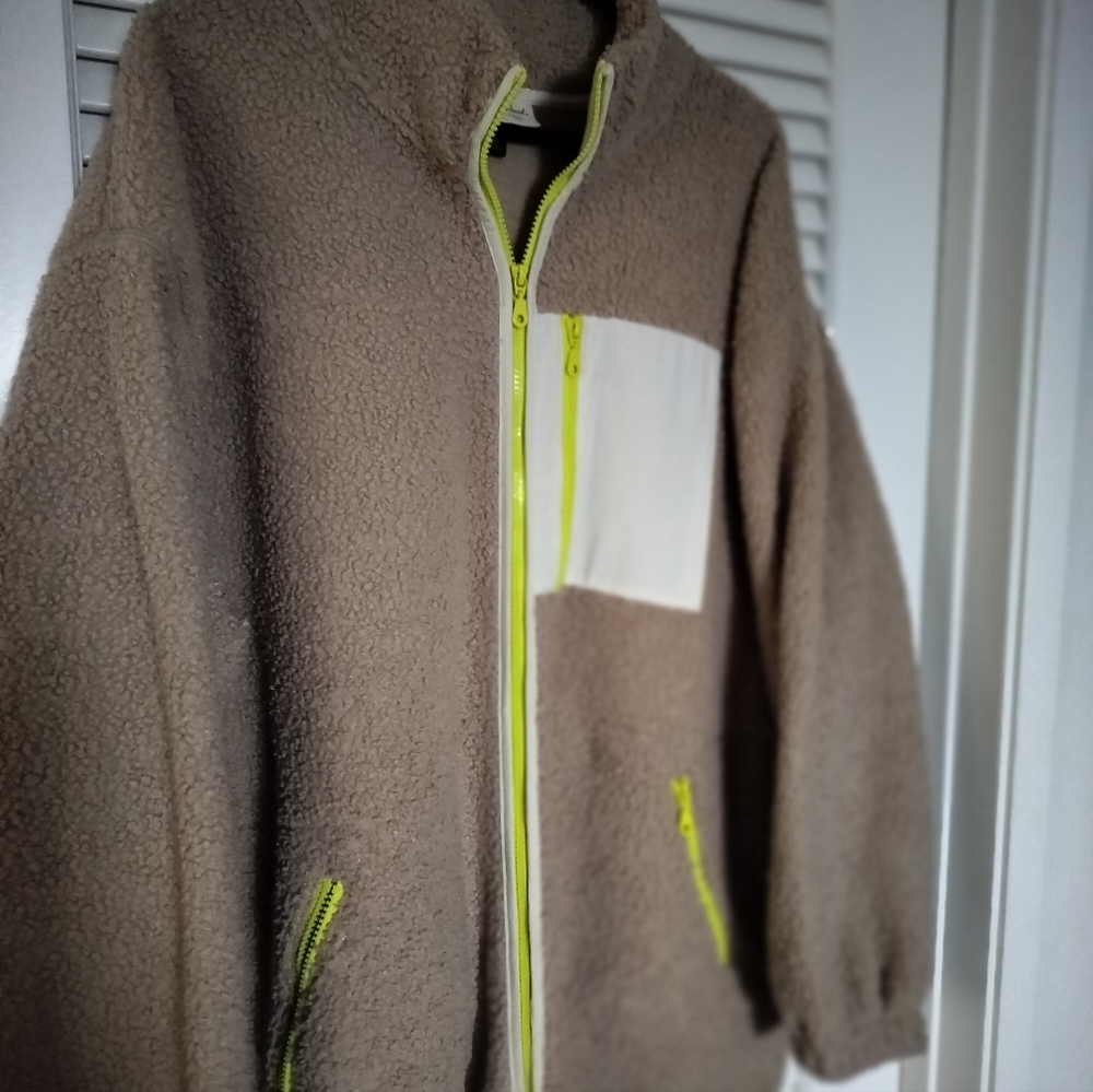 Universal Thread Sherpa Full Zip Jacket Beige Wit… - image 7